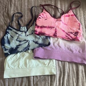 PINK Victoria's Secret Tie-Dye and Solid Sports Bra Set